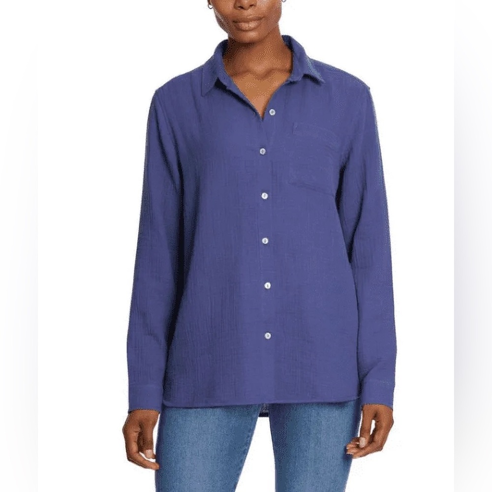 Jessica Simpson Womens' Gauze Button Front Shirt